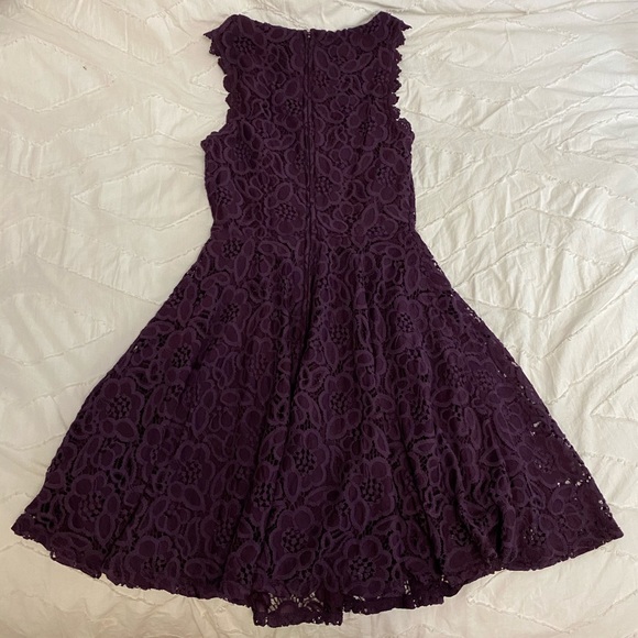 Plum, floral, formal dress - Picture 5 of 6